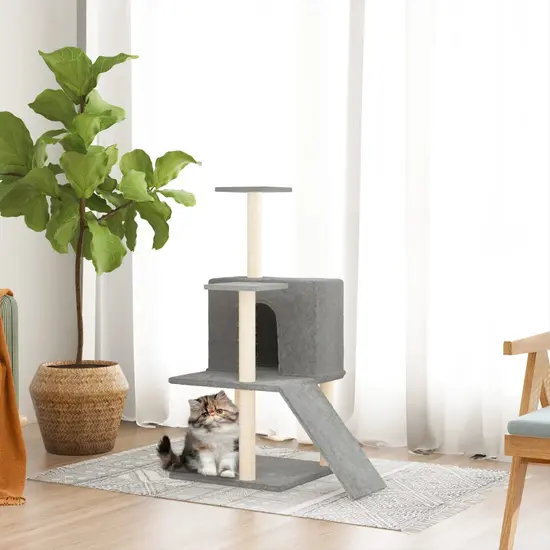jardin-terroir.com - Arbre à chat avec griffoirs en sisal Gris clair 109 cm