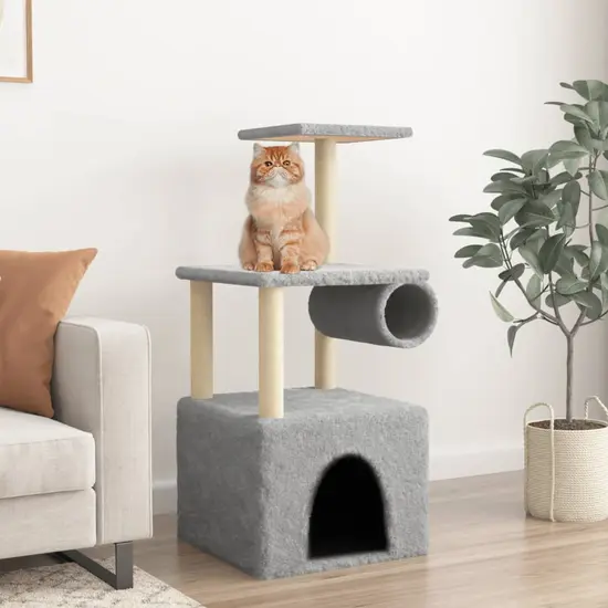 jardin-terroir.com - Arbre à chat avec griffoirs en sisal gris clair 109,5 cm