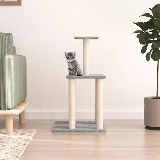 jardin-terroir.com - Arbre à chat avec griffoirs en sisal gris clair 85,5 cm