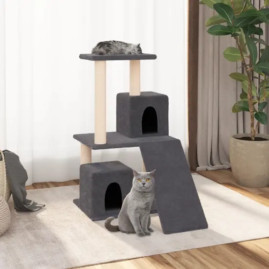 jardin-terroir.com - Arbre à chat avec griffoirs en sisal Gris foncé 82 cm