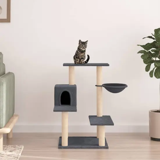 jardin-terroir.com - Arbre à chat avec griffoirs en sisal gris foncé 82,5 cm