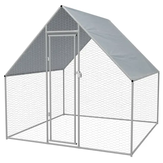 jardin-terroir.com - Cage extérieure pour poulets Acier galvanisé 2 x 2 x 1,92 m