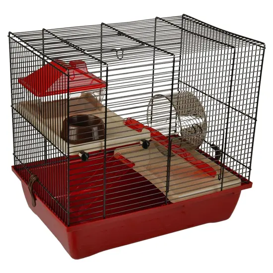 jardin-terroir.com - FLAMINGO Cage pour hamsters Enzo 2 41,5x28,5x38 cm Bordeaux