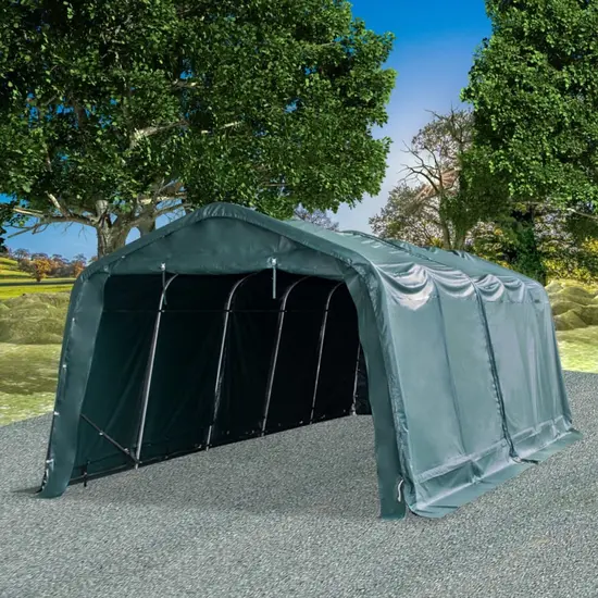 jardin-terroir.com - Tente amovible pour bétail PVC 550 g/m² 3,3 x 8 m Vert foncé