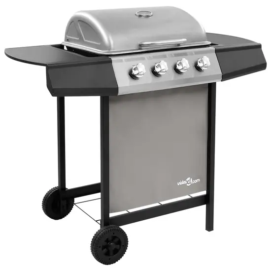 jardin-terroir.com - Barbecue gril à gaz avec 4 brûleurs Noir et argenté