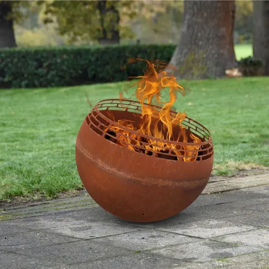 jardin-terroir.com - Esschert Design Bol à feu à rayures Rouille