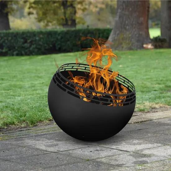 jardin-terroir.com - Esschert Design Bol à feu à rayures Noir
