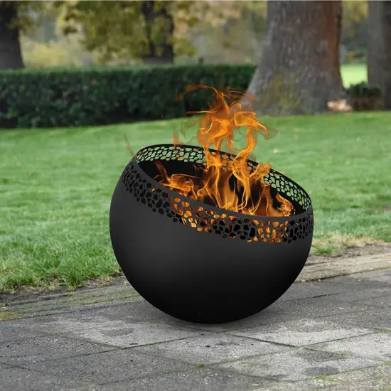jardin-terroir.com - Esschert Design Bol à feu boule moucheté Noir