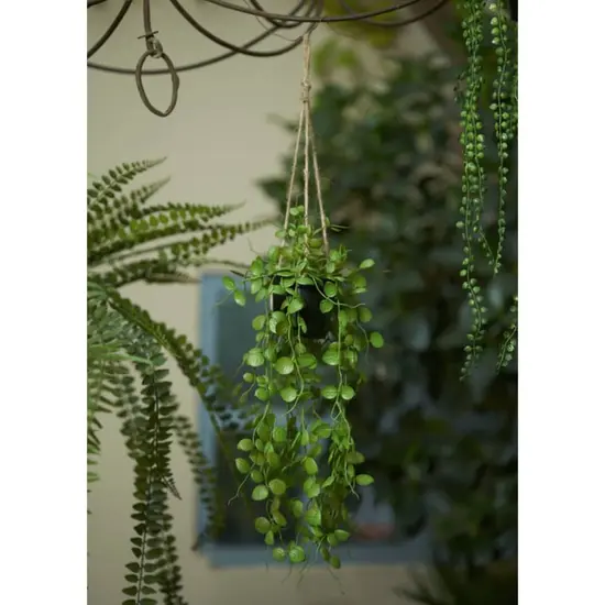 jardin-terroir.com - Emerald Plante artificielle suspendue Ceropegia 50 cm en pot