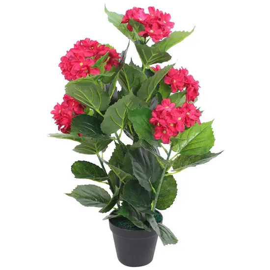 jardin-terroir.com - Plante hortensia artificielle avec pot 60 cm Rouge