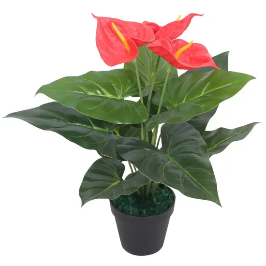 jardin-terroir.com - Plante artificielle avec pot Anthurium 45 cm Rouge et Jaune
