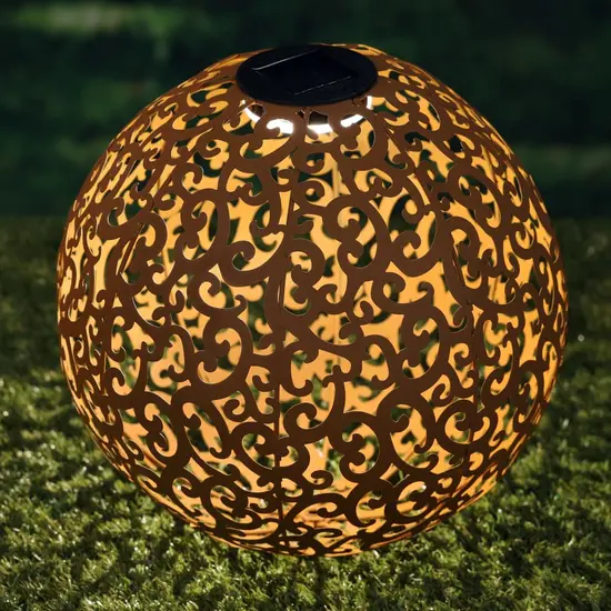 jardin-terroir.com - HI Lampe de jardin solaire à LED 28,5 cm Métal Marron