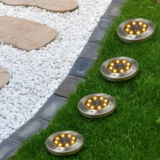 jardin-terroir.com - HI Lampes solaires à LED de jardin enterrées 4 pcs