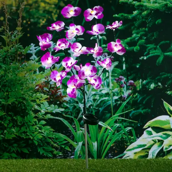 jardin-terroir.com - HI Lampe solaire à LED de jardin en forme d'orchidée 75 cm