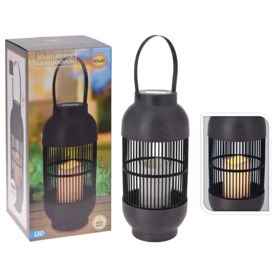 jardin-terroir.com - ProGarden Lampe solaire à LED Rotin avec bougie Noir