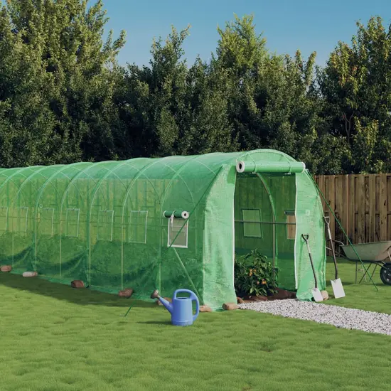jardin-terroir.com - Serre avec cadre en acier vert 36 m² 18x2x2 m