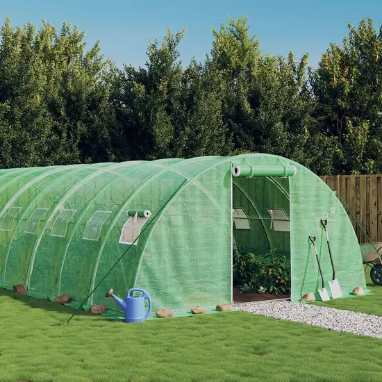 jardin-terroir.com - Serre avec cadre en acier vert 40 m² 10x4x2 m