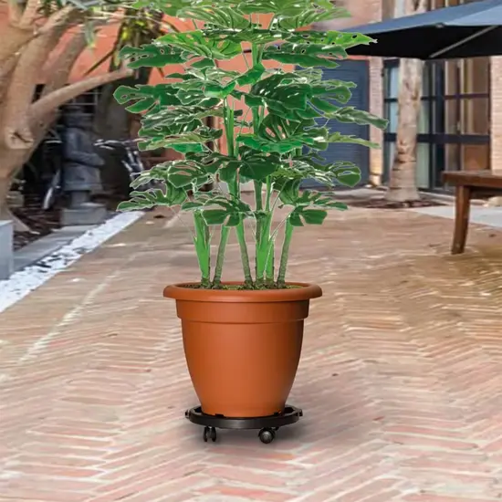 jardin-terroir.com - Chariots à plantes avec roues 2 pcs Diamètre 30 cm Noir 170 kg
