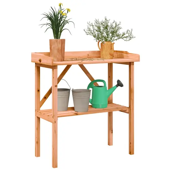 jardin-terroir.com - Table à plantes avec étagère marron 78x38x82,5 cm bois de sapin