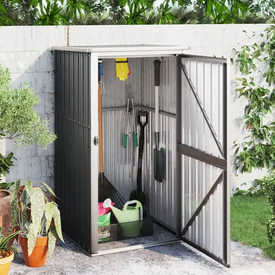 jardin-terroir.com - Abri à outils de jardin anthracite 88x89x161 cm acier galvanisé