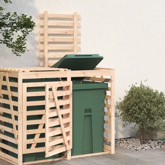 jardin-terroir.com - Extension d'abri pour poubelle sur roulettes bois massif pin