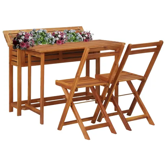 jardin-terroir.com - Table à jardinière et 2 chaises de bistro bois d'acacia massif Jardin