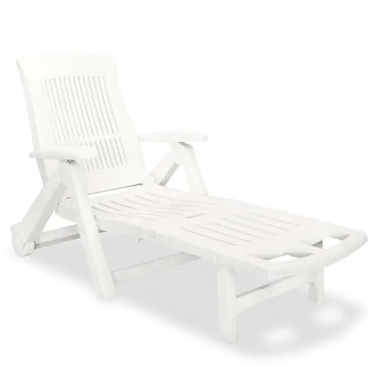 jardin-terroir.com - Chaise longue avec repose-pied Plastique Blanc 