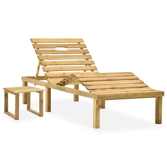 jardin-terroir.com - Chaise longue de jardin avec table Bois de pin imprégné