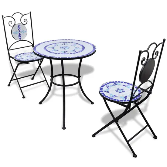 jardin-terroir.com - Mobilier de bistro 3 pcs Carreaux céramiques Bleu et blanc 