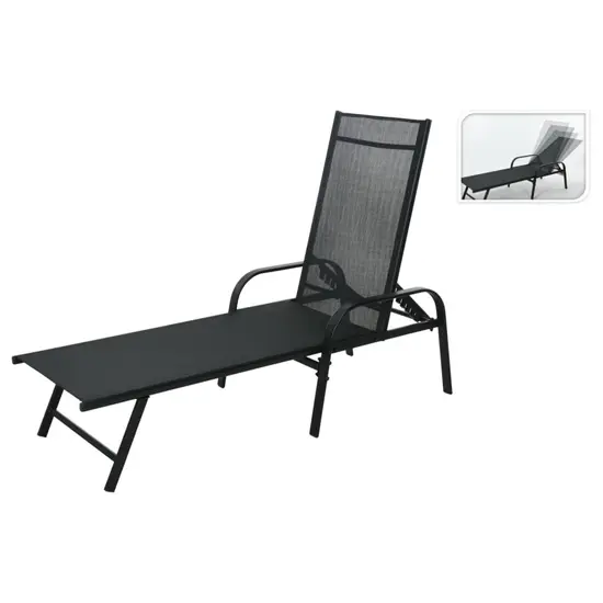 jardin-terroir.com - ProGarden Chaise longue pliable 195x60x45 cm noir