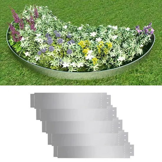jardin-terroir.com - Bordure de pelouse 5 pcs Acier galvanisé 100 x 20 cm