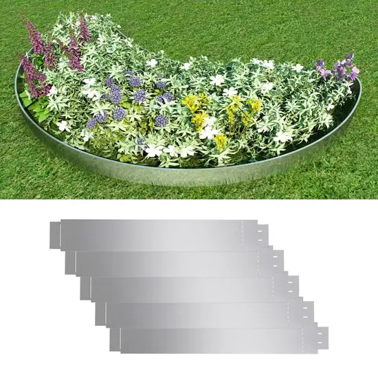 jardin-terroir.com - Clôture flexible de pelouse 5 pcs Acier galvanisé 100x14 cm