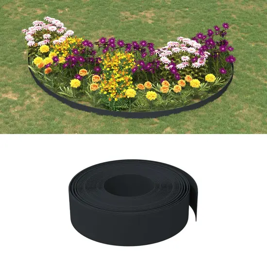 jardin-terroir.com - Bordure de jardin noir 10 m 15 cm polyéthylène
