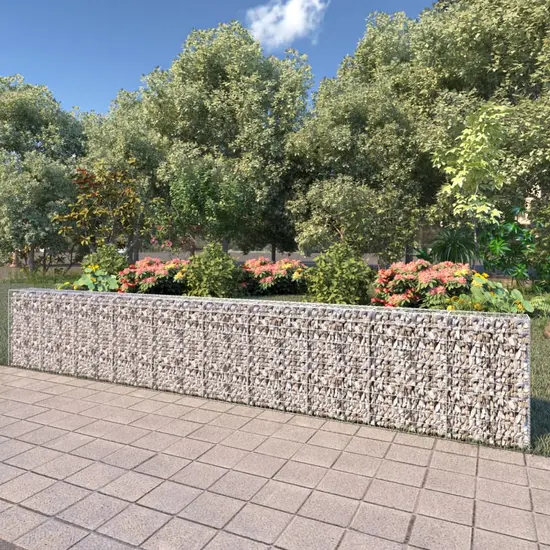 jardin-terroir.com - Mur à gabion avec couvercles Acier galvanisé 600 x 30 x 100 cm