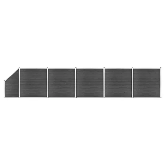 jardin-terroir.com - Ensemble de panneau de clôture WPC 965x(105-186) cm Noir  