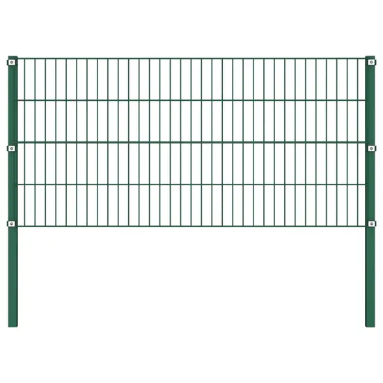 jardin-terroir.com - Panneau de clôture avec poteaux Fer 1,7 x 0,8 m Vert
