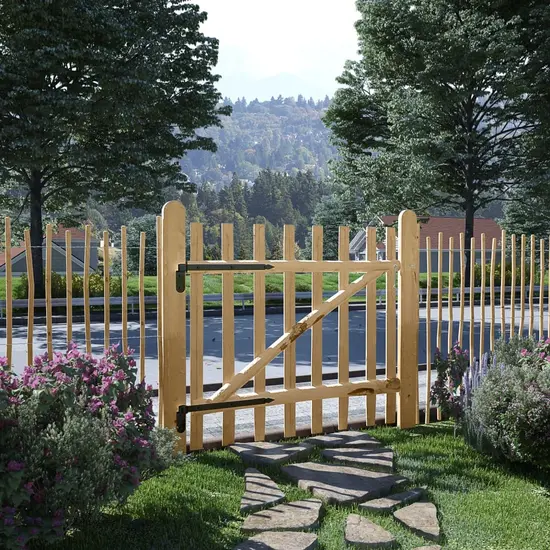 jardin-terroir.com - Portillon simple de clôture Bois de noisetier 100x90 cm