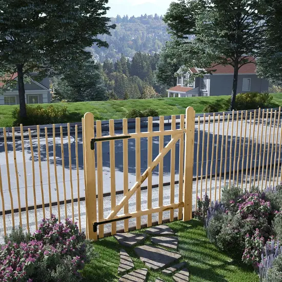 jardin-terroir.com - Portillon simple de clôture Bois de noisetier 100x120 cm