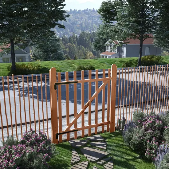 jardin-terroir.com - Portillon de clôture Bois de noisetier imprégné 100x120 cm