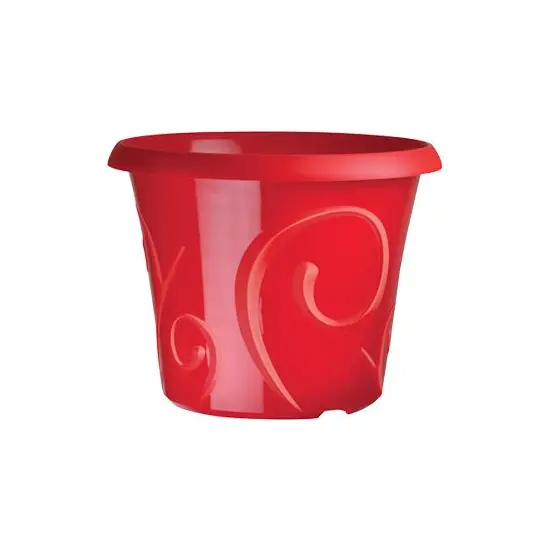 jardin-terroir.com - Pot déco volute - 8.3 litres rouge grenadine